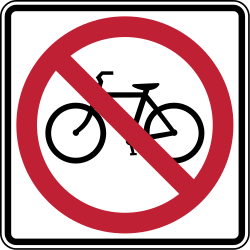 señal de ciclistas prohibidos