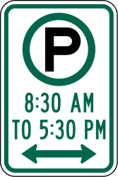 señal de horarios de estacionamiento